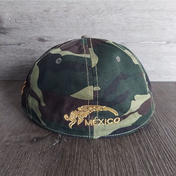 Mexico Eagle Custom Embroidered Camo Fitted Hat 7 1/8 - Picture 3 of 6